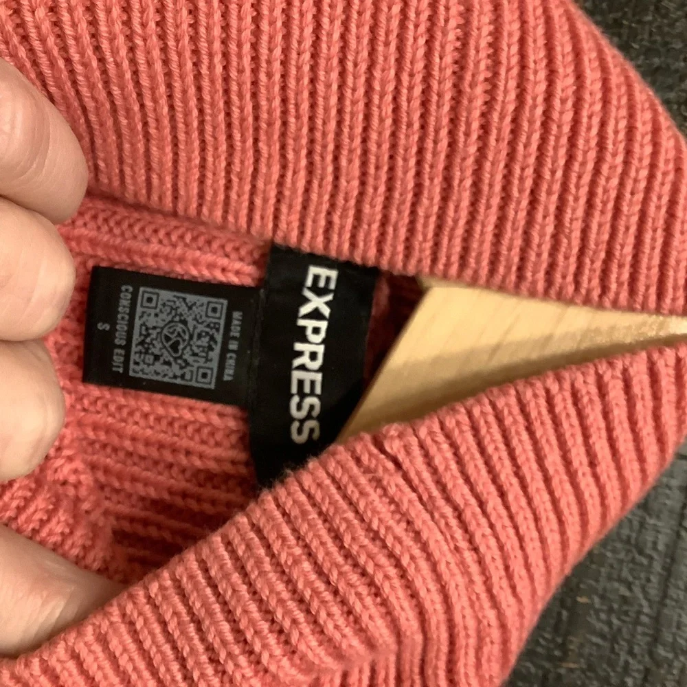 Express Coral Sleeveless Turtleneck Sweater